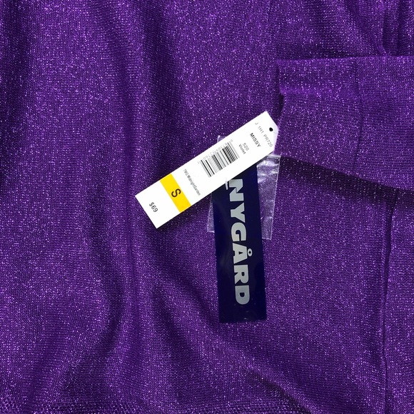 Peter Nygard Purple Metallic Asymmetrical Sweater - Picture 3 of 3